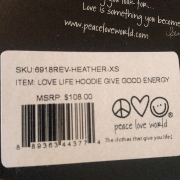 NWT Peace Love World give this WORLD good energy - Picture 4 of 4